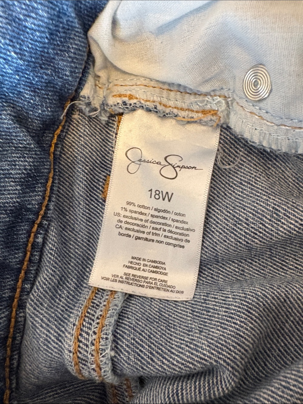 Jessica Simpson Mid-Blue Ankle Crop Straight Jeans - Picture 4 of 5